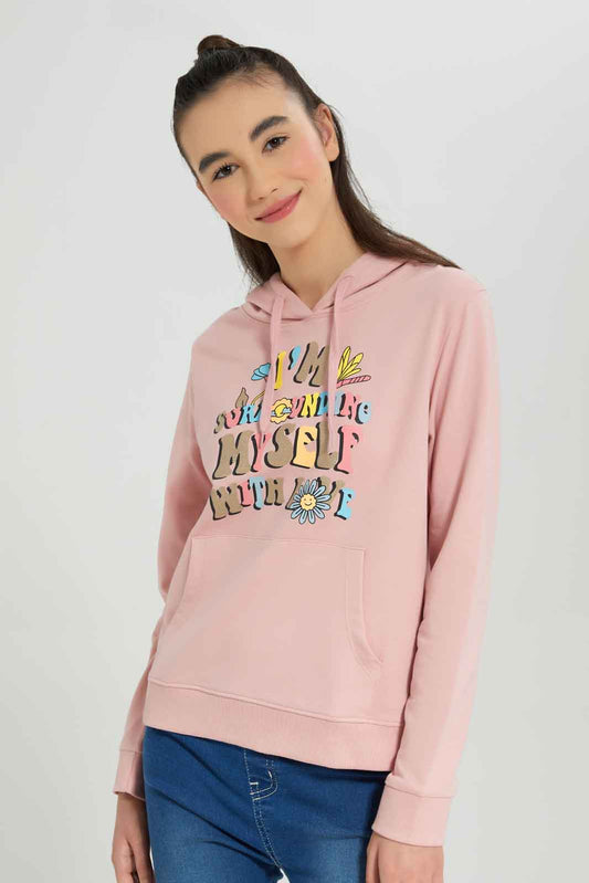 Redtag-Pale-Pink-Hoody-Sweatshirts-Category:Sweatshirts,-Colour:Apricot,-Deals:New-In,-Dept:Girls,-Filter:Senior-Girls-(8-to-14-Yrs),-GSR-Sweatshirts,-New-In-GSR-APL,-Non-Sale,-Section:Girls-(0-to-14Yrs),-TBL,-W22B-Senior-Girls-9 to 14 Years