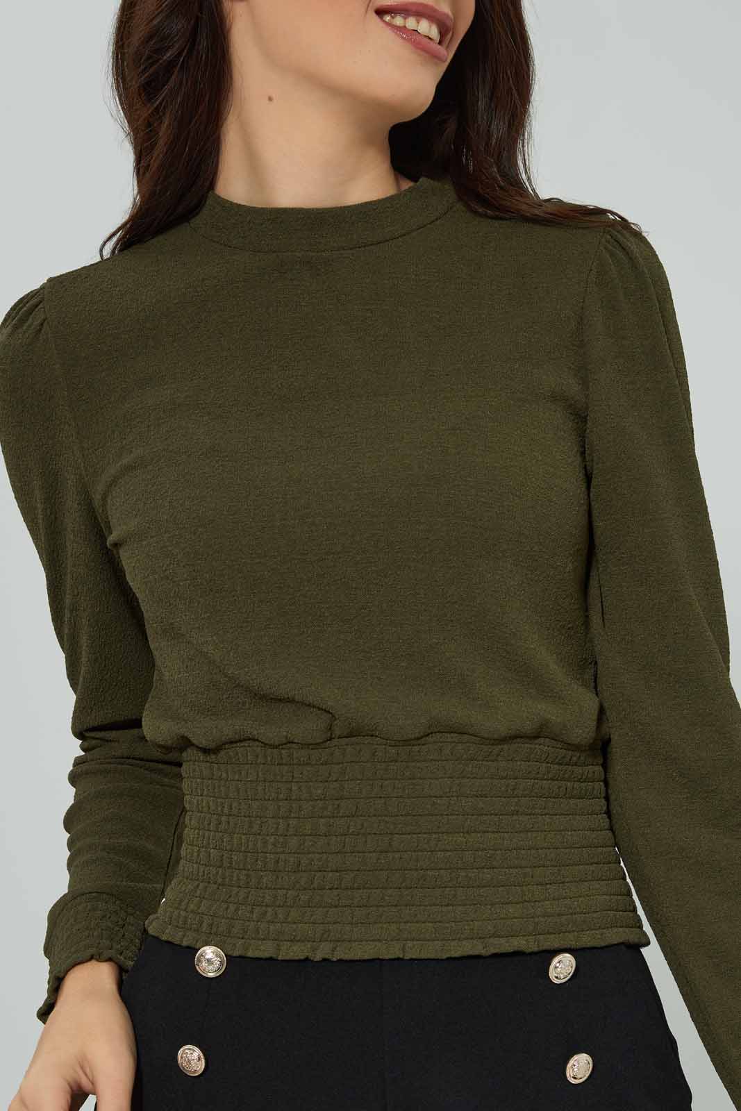 Redtag-Mint-Puff-Long-Sleeve-Smocking-Blouse-Category:Tops,-Colour:Mint,-Deals:New-In,-Filter:Women's-Clothing,-New-In-Women-APL,-Non-Sale,-Section:Women,-W22B,-Women-Tops-Women's-
