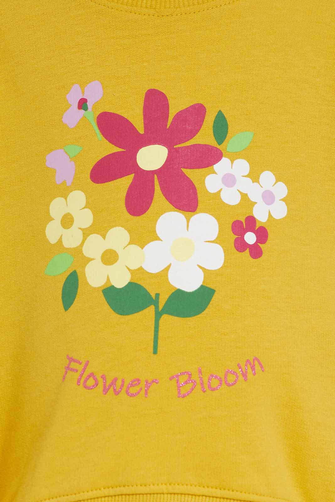 Redtag-Mustard-Floral-Placement-Print-SweatShirt-Category:Sweatshirts,-Colour:Mustard,-Deals:New-In,-Filter:Infant-Girls-(3-to-24-Mths),-ING-Sweatshirts,-New-In-ING-APL,-Non-Sale,-Section:Girls-(0-to-14Yrs),-TBL,-W22B-Infant-Girls-3 to 24 Months