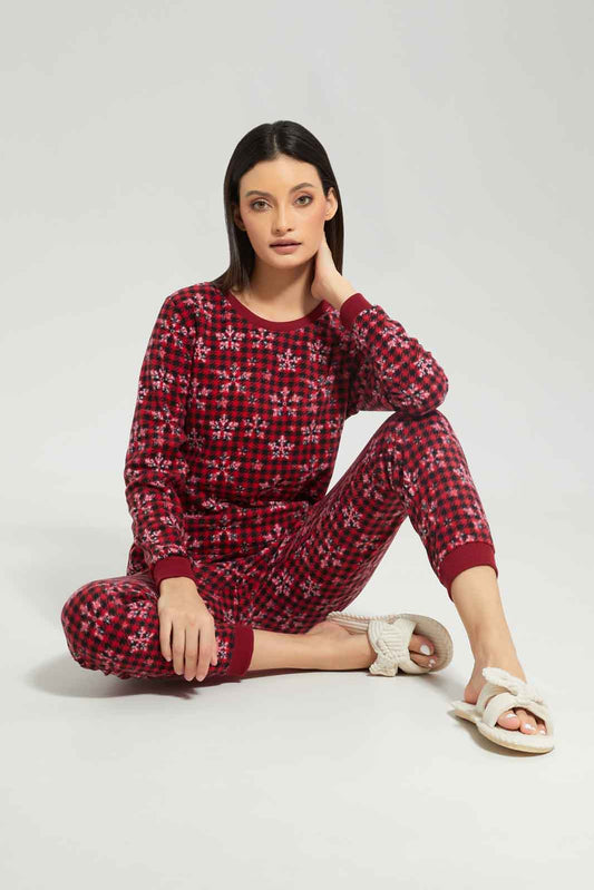 Redtag-Assorted-Ladies-L/S-Fleece-Pj-Set-Aop-Category:Pyjama-Sets,-Colour:Assorted,-Deals:New-In,-Dept:Ladieswear,-Filter:Women's-Clothing,-New-In-Women-APL,-Non-Sale,-Section:Women,-TBL,-W22B,-Women-Pyjama-Sets--