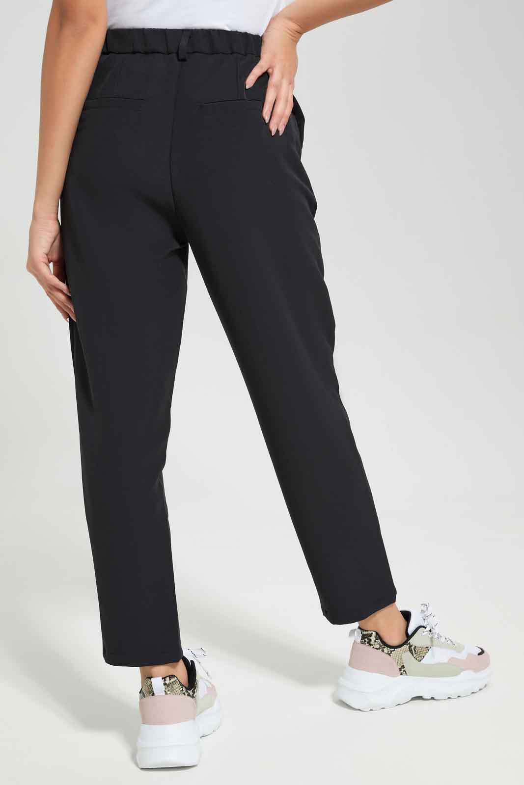 Redtag-Black-Elasticated-WaistBand-Trouser-Category:Trousers,-Colour:Black,-Deals:New-In,-Filter:Women's-Clothing,-New-In-Women-APL,-Non-Sale,-Section:Women,-W22B,-Women-Trousers-Women's-