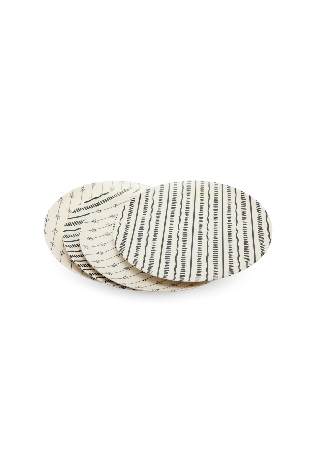 Redtag-Multicolour-Bamboo-Dinner-Plate-Set-(4-Piece)-Category:Plates,-Colour:Multicolour,-Deals:New-In,-Dept:Home,-Filter:Home-Dining,-HMW-DIN-Crockery,-New-In-HMW-DIN,-Non-Sale,-S23A,-Section:Homewares-Home-Dining-