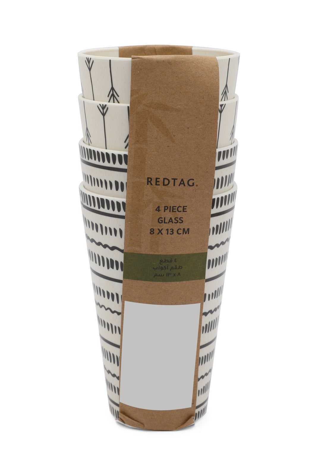 Redtag-Multicolour-Bamboo-Glass-Set-(4-Piece)-Category:Glasses,-Colour:Multicolour,-Deals:New-In,-Dept:Home,-Filter:Home-Dining,-HMW-DIN-Crockery,-New-In-HMW-DIN,-Non-Sale,-S23A,-Section:Homewares-Home-Dining-