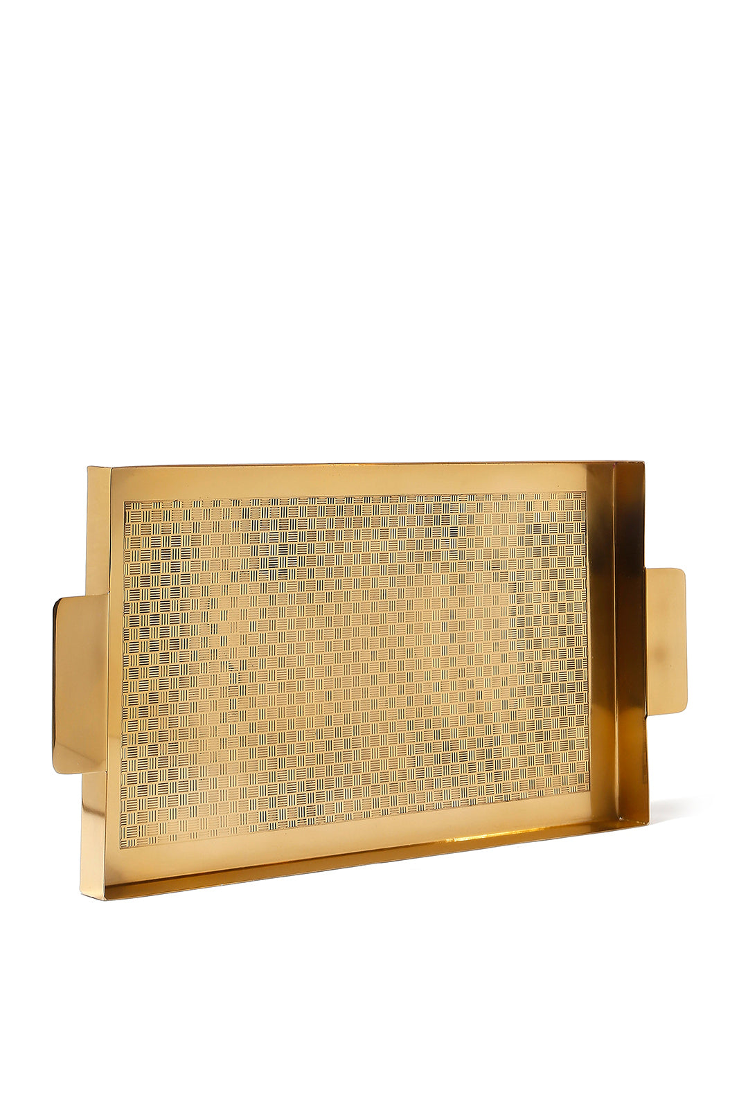 Redtag-Gold-Metal-Rectangle-Etched-Tray-Category:Trays,-Colour:Gold,-Deals:New-In,-Dept:Home,-Filter:Home-Dining,-HMW-DIN-Serveware,-New-In-HMW-DIN,-Non-Sale,-Section:Homewares,-W22B-Home-Dining-