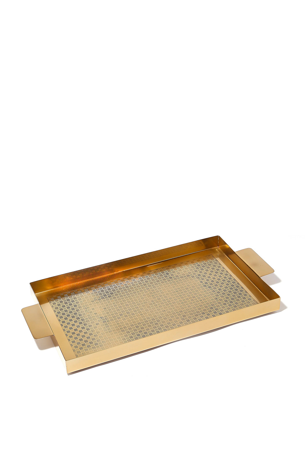 Redtag-Gold-Metal-Rectangle-Etched-Tray-Category:Trays,-Colour:Gold,-Deals:New-In,-Dept:Home,-Filter:Home-Dining,-HMW-DIN-Serveware,-New-In-HMW-DIN,-Non-Sale,-Section:Homewares,-W22B-Home-Dining-