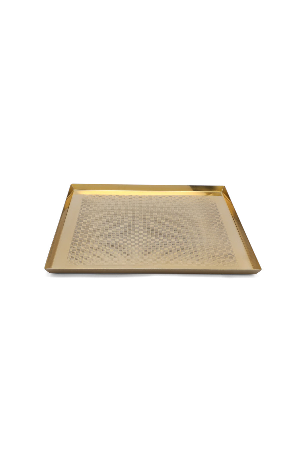 Redtag-Gold-Metal-Square-Etched-Platter-Category:Plates,-Colour:Gold,-Deals:New-In,-Dept:Home,-Filter:Home-Dining,-HMW-DIN-Serveware,-New-In-HMW-DIN,-Non-Sale,-Section:Homewares,-W22B-Home-Dining-