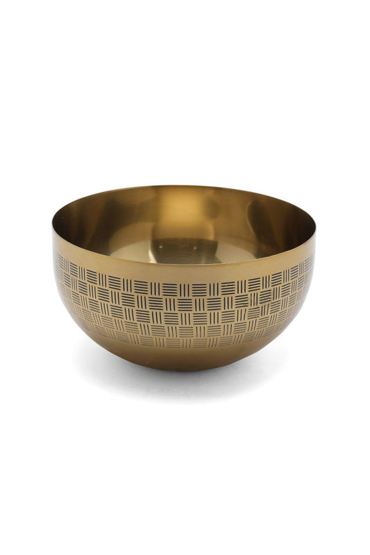 Redtag-Gold-Metal-Etched-Bowl-Category:Bowls,-Colour:Gold,-Deals:New-In,-Dept:Home,-Filter:Home-Dining,-HMW-DIN-Serveware,-New-In-HMW-DIN,-Non-Sale,-Section:Homewares,-W22B-Home-Dining-