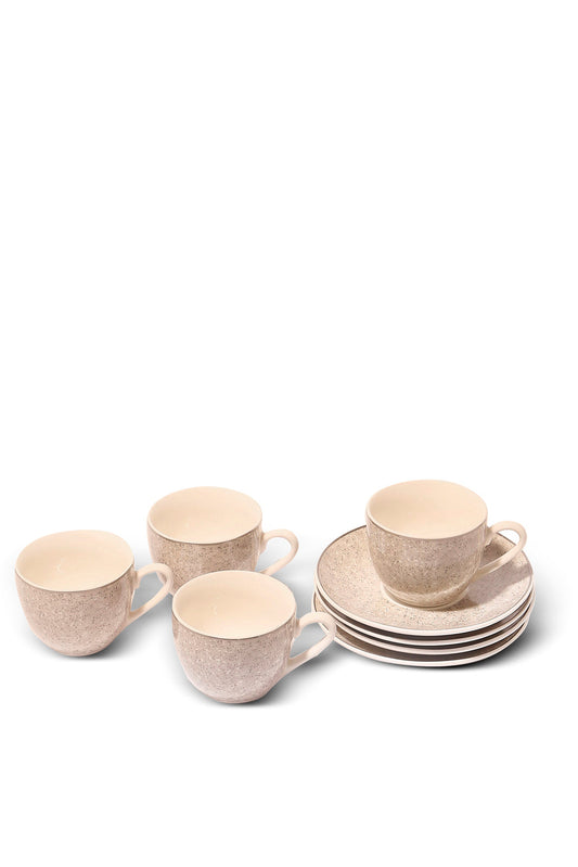 Grey Espresso Set With Silvery Rim (8 Piece)