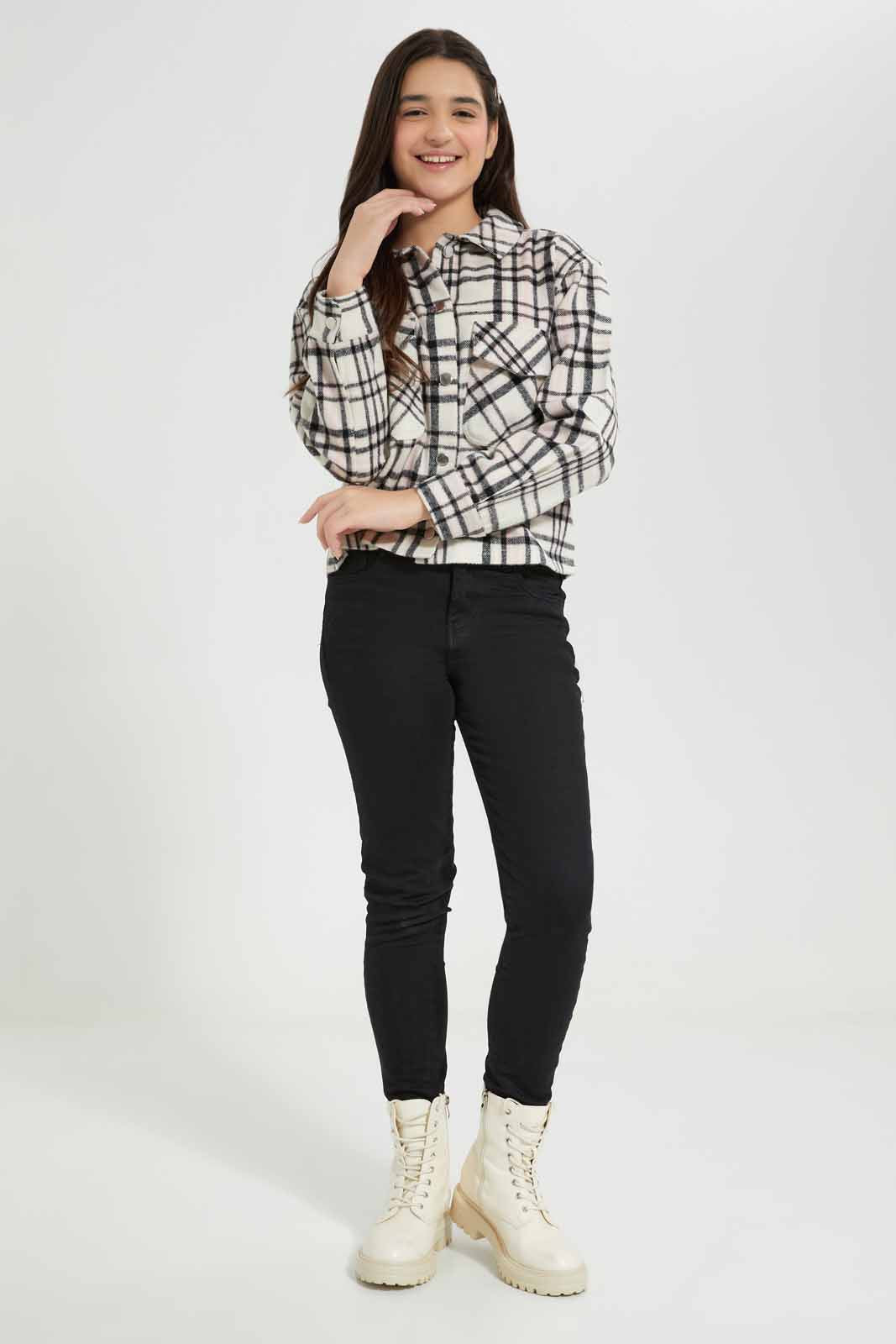 Redtag-Pink-Plaid-Shacket-Category:Jackets,-Colour:Assorted,-Deals:New-In,-Filter:Senior-Girls-(8-to-14-Yrs),-GSR-Jackets,-New-In-GSR-APL,-Non-Sale,-Section:Girls-(0-to-14Yrs),-W22B-Senior-Girls-9 to 14 Years