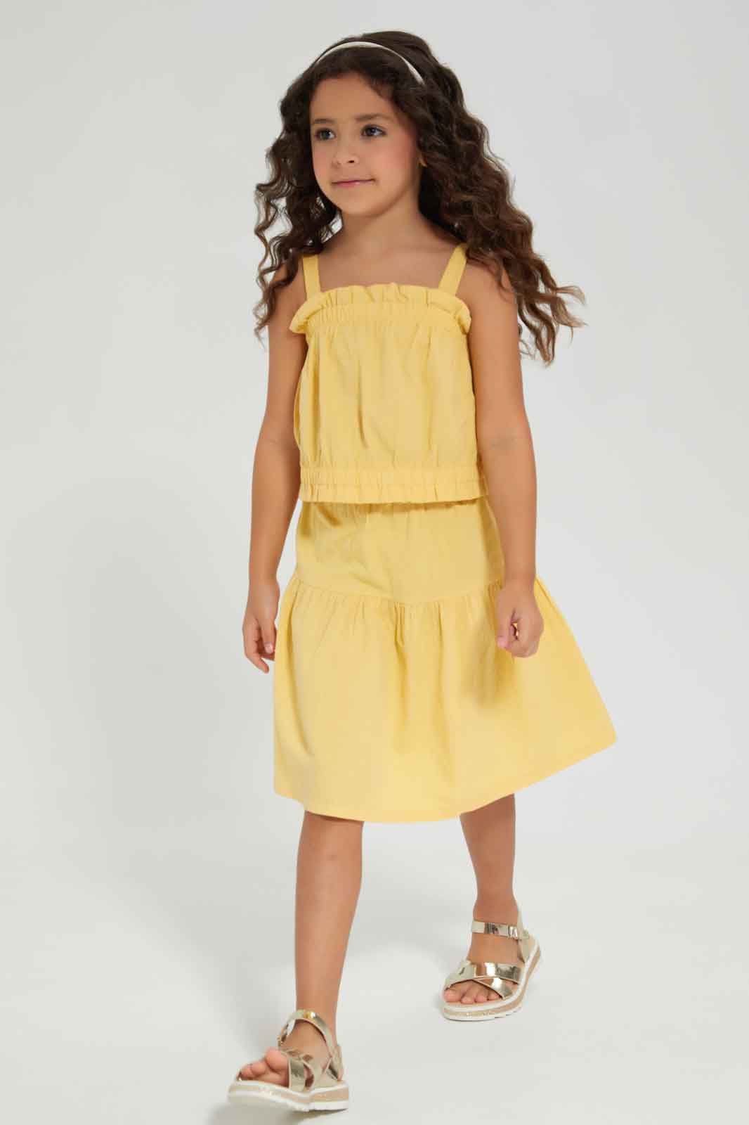 Redtag-Yellow-dobby-skirt-sets-Category:Sets,-Colour:Yellow,-Deals:New-In,-Dept:Girls,-Filter:Girls-(2-to-8-Yrs),-GIR-Sets,-New-In-GIR-APL,-Non-Sale,-Section:Girls-(0-to-14Yrs),-W22A-Girls-2 to 8 Years