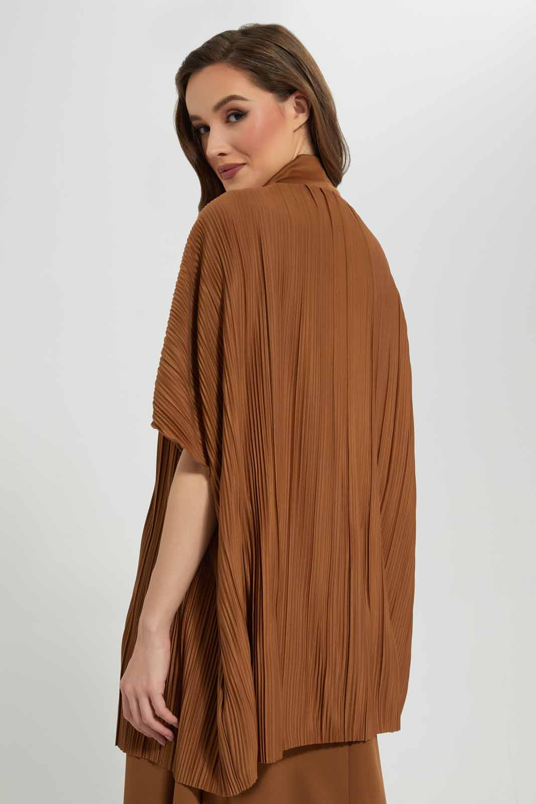 Redtag-Brown-Pleated-Cardigan-Category:Cardigans,-Colour:Brown,-Deals:New-In,-Filter:Women's-Clothing,-LDC,-LDC-Cardigans,-New-In-LDC-APL,-Non-Sale,-Section:Women,-W22B-Women's-