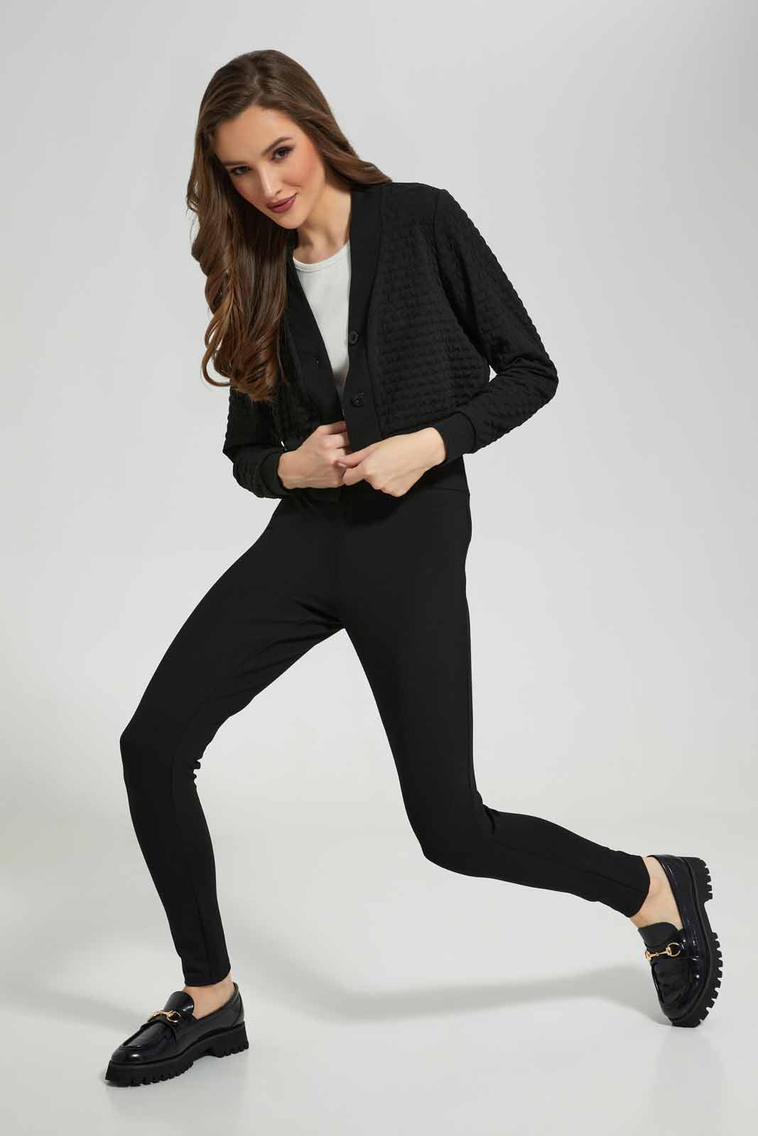 Redtag-Black-Jacquard-Cardigan-Category:Cardigans,-Colour:Black,-Deals:New-In,-Dept:Ladieswear,-Filter:Women's-Clothing,-LDC,-LDC-Cardigans,-New-In-LDC-APL,-Non-Sale,-Section:Women,-W22B-Women's-
