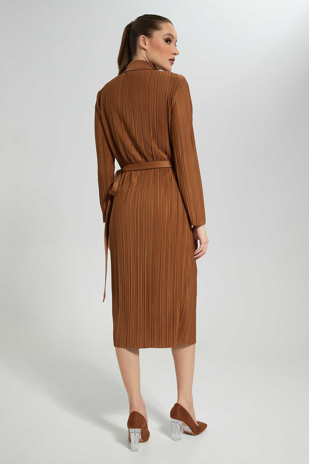 Redtag-Sand-Pleated-Wrap-Dress-Category:Dresses,-Colour:Sand,-Deals:New-In,-Dept:Ladieswear,-Filter:Women's-Clothing,-LDC,-LDC-Dresses,-New-In-LDC-APL,-Non-Sale,-Section:Women,-W22B-Women's-