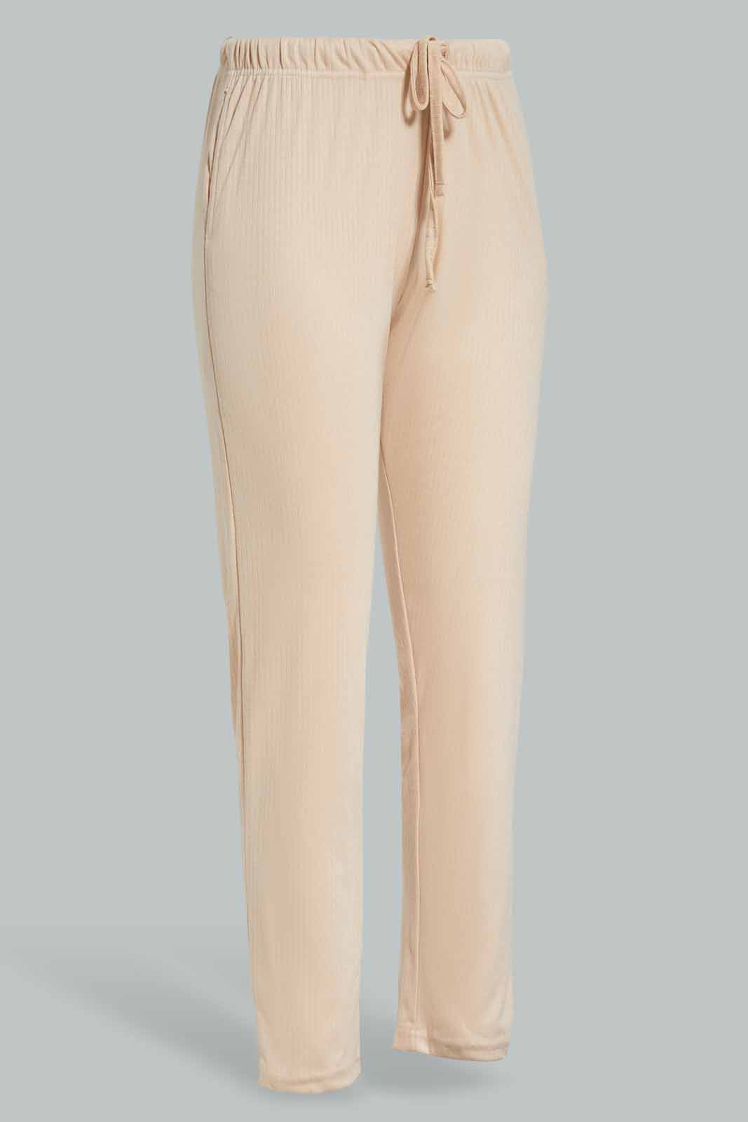 Redtag-Sinle-Pack-Pajama-Bottom-Beige-Color-Category:Pyjama-Bottoms,-Colour:Beige,-Deals:New-In,-Filter:Women's-Clothing,-New-In-Women-APL,-Non-Sale,-Section:Women,-W22A,-Women-Pyjama-Bottoms--