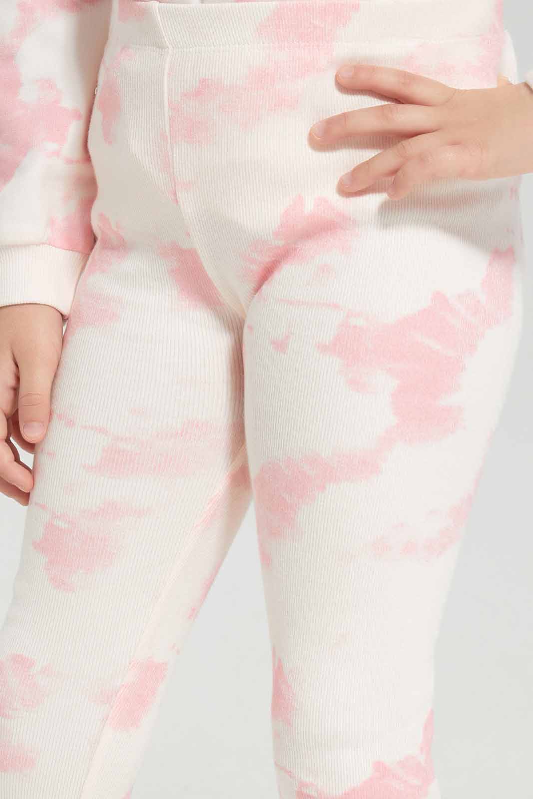 Redtag-Pink-Loungewear-Legging---Tie-Dye-Category:Leggings,-Colour:Apricot,-Deals:New-In,-Filter:Girls-(2-to-8-Yrs),-GIR-Leggings,-New-In-GIR-APL,-Non-Sale,-Section:Girls-(0-to-14Yrs),-W22B-Girls-2 to 8 Years