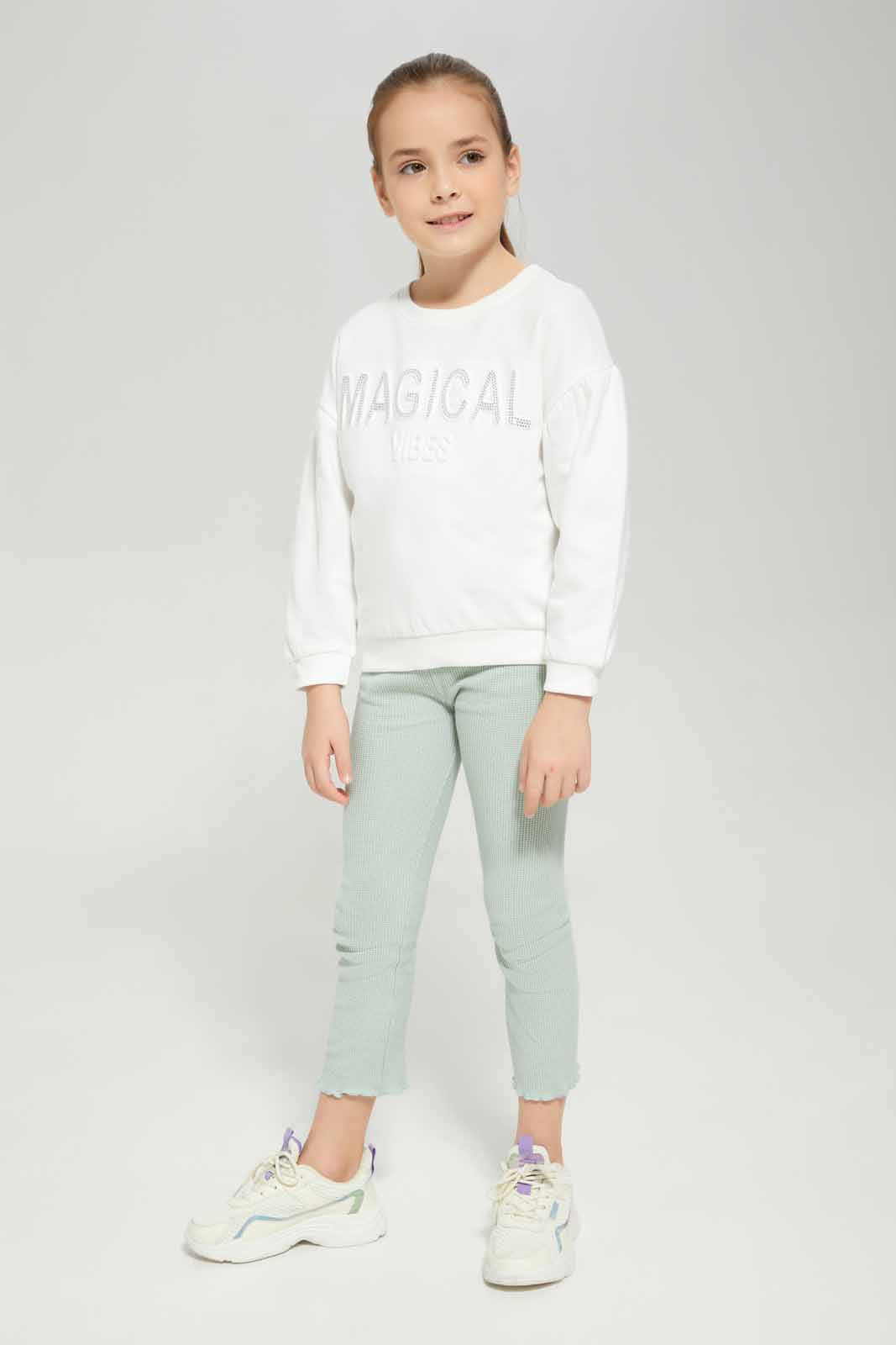 Redtag-Green-Loungewear-Active-Top---Sage-Category:Leggings,-Colour:Olive,-Deals:New-In,-Dept:Girls,-Filter:Girls-(2-to-8-Yrs),-GIR-Leggings,-New-In-GIR-APL,-Non-Sale,-Section:Girls-(0-to-14Yrs),-W22B-Girls-2 to 8 Years