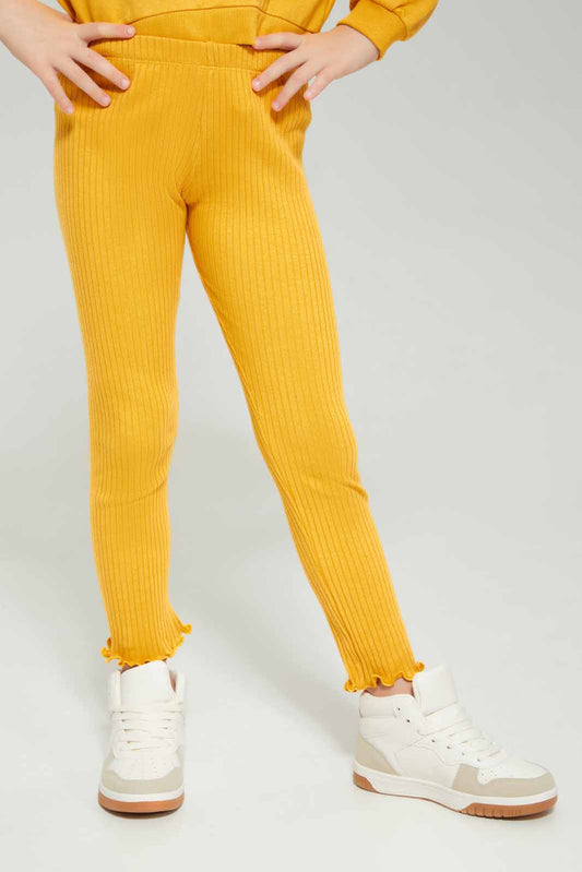 Redtag-Yellow-Loungewear-Active-Top---Yellow-Category:Leggings,-Colour:Yellow,-Deals:New-In,-Dept:Girls,-Filter:Girls-(2-to-8-Yrs),-GIR-Leggings,-New-In-GIR-APL,-Non-Sale,-Section:Girls-(0-to-14Yrs),-W22B-Girls-2 to 8 Years