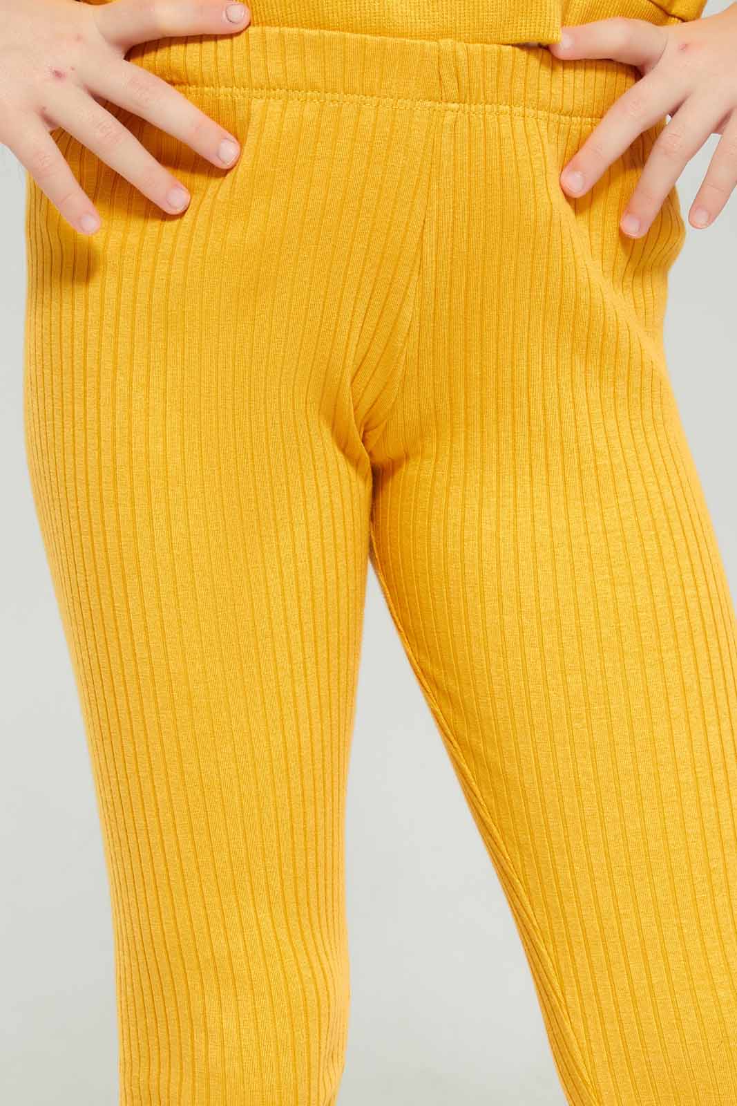 Redtag-Yellow-Loungewear-Active-Top---Yellow-Category:Leggings,-Colour:Yellow,-Deals:New-In,-Dept:Girls,-Filter:Girls-(2-to-8-Yrs),-GIR-Leggings,-New-In-GIR-APL,-Non-Sale,-Section:Girls-(0-to-14Yrs),-W22B-Girls-2 to 8 Years