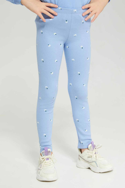 Redtag-Blue-Loungewear-Active-Top---Blue-Category:Leggings,-Colour:Blue,-Deals:New-In,-Dept:Girls,-Filter:Girls-(2-to-8-Yrs),-GIR-Leggings,-New-In-GIR-APL,-Non-Sale,-Section:Girls-(0-to-14Yrs),-W22B-Girls-2 to 8 Years