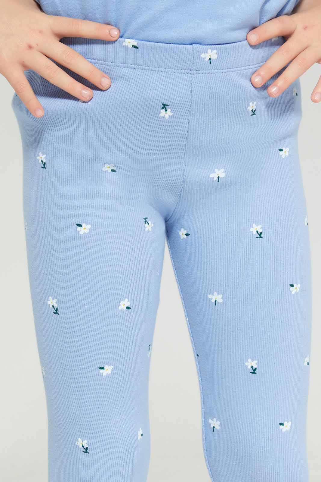 Redtag-Blue-Loungewear-Active-Top---Blue-Category:Leggings,-Colour:Blue,-Deals:New-In,-Dept:Girls,-Filter:Girls-(2-to-8-Yrs),-GIR-Leggings,-New-In-GIR-APL,-Non-Sale,-Section:Girls-(0-to-14Yrs),-W22B-Girls-2 to 8 Years