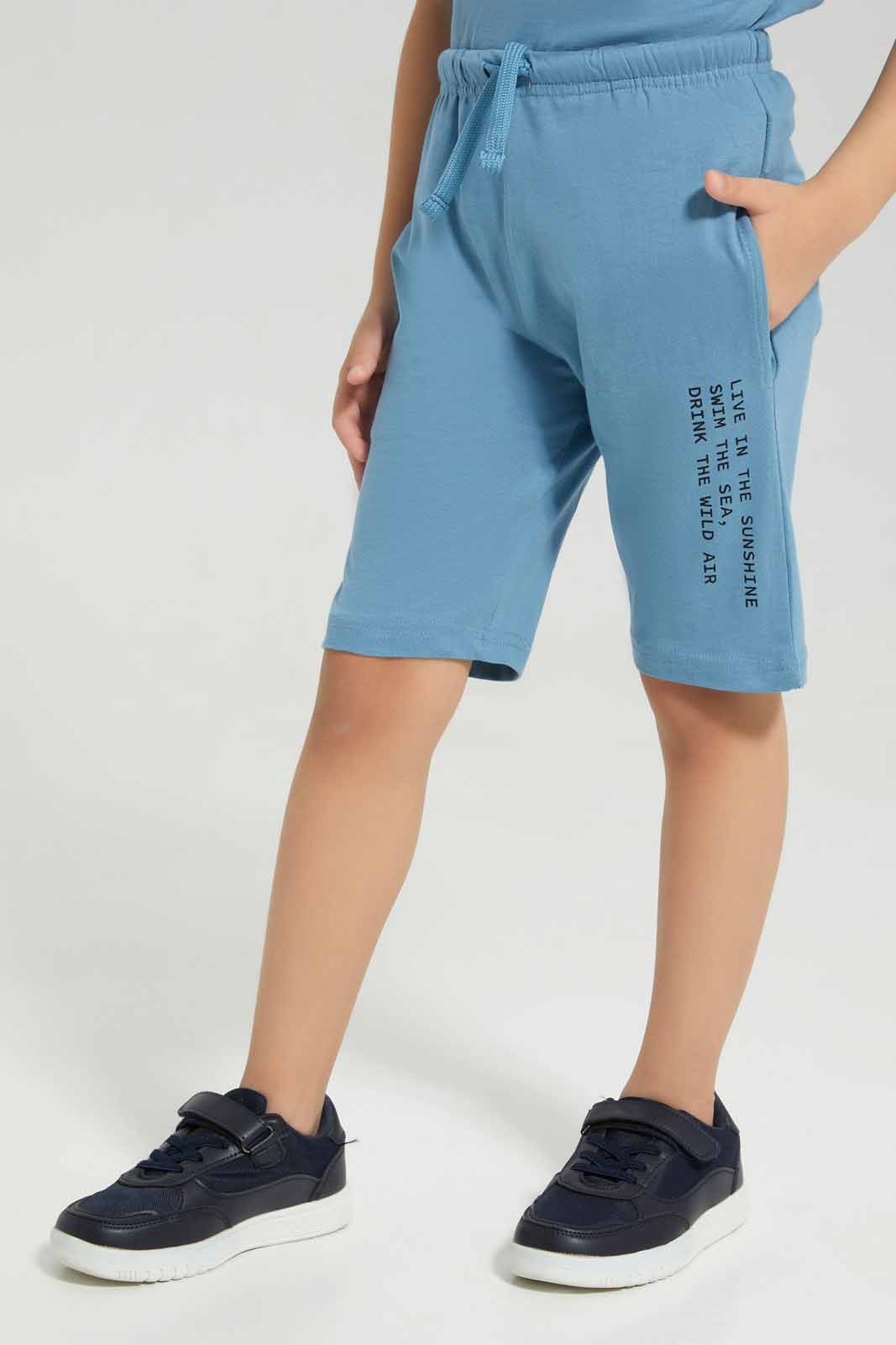 Redtag-Blue-Adventurer-T-shirt-And-Shorts-Set-BOY-Sets,-Category:Sets,-Colour:Blue,-Deals:New-In,-Filter:Boys-(2-to-8-Yrs),-New-In-BOY-APL,-Non-Sale,-Section:Boys-(0-to-14Yrs),-W22A-Boys-2 to 8 Years