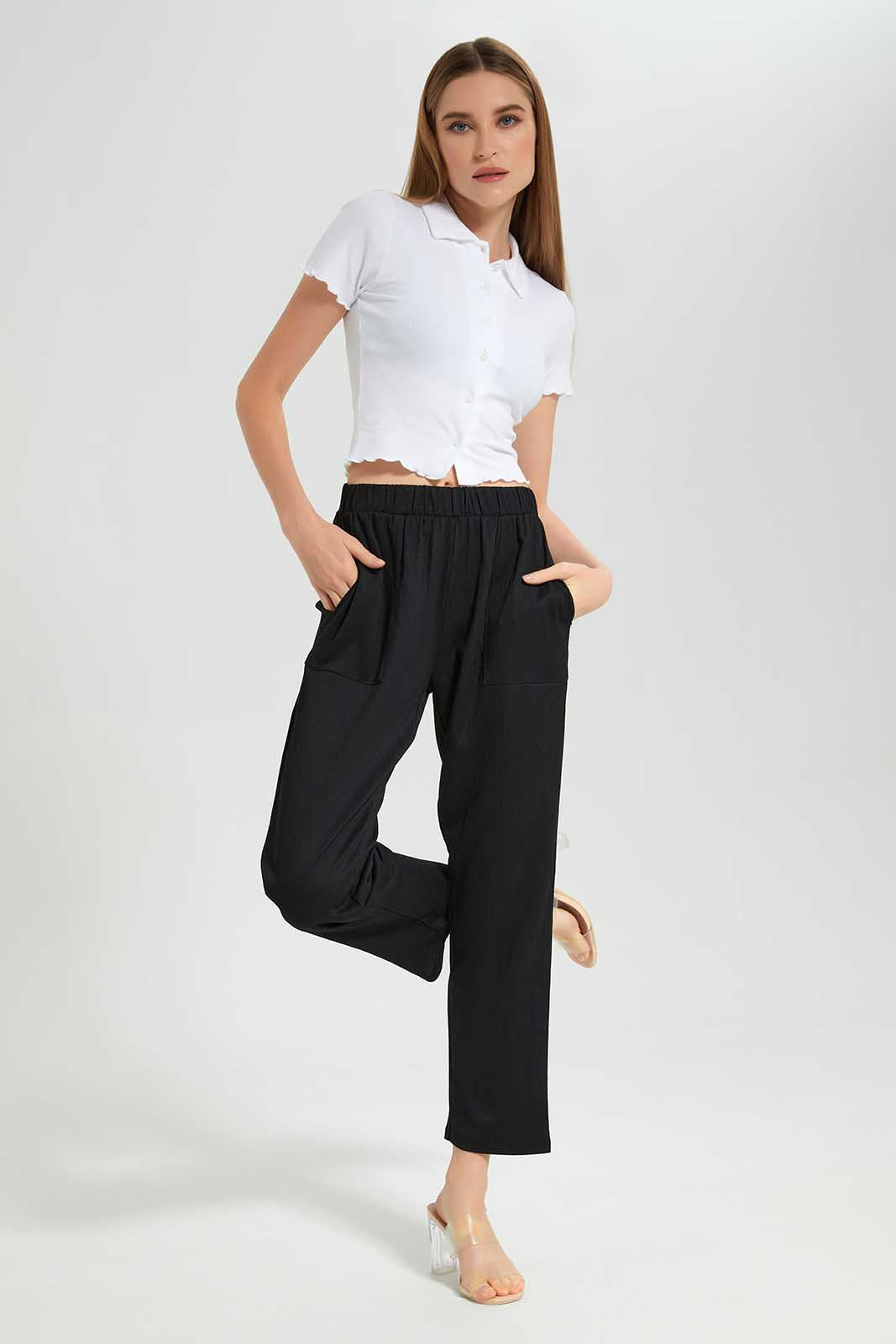 Redtag-White-Collared-ShortSleeve-Top-Category:Tops,-Colour:White,-Deals:New-In,-Filter:Women's-Clothing,-LEC,-LEC-Tops,-New-In-LEC-APL,-Non-Sale,-Section:Women,-W22B-Women's-
