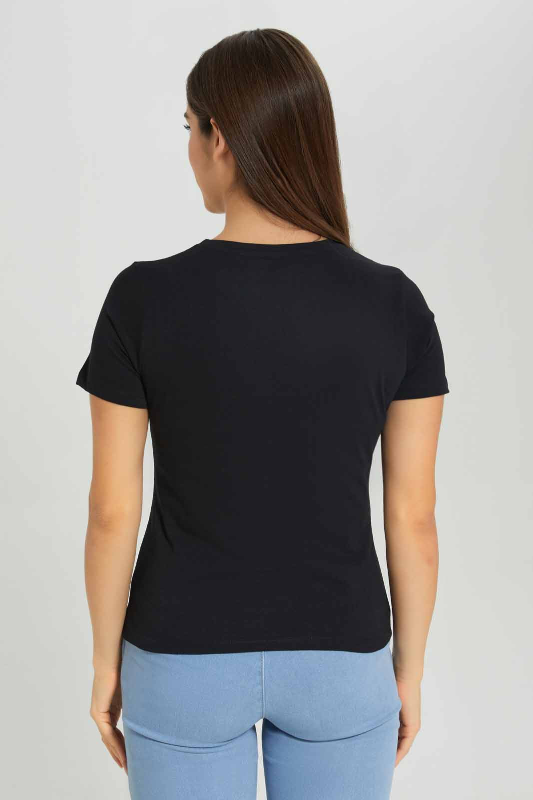 Redtag-Black-Tweety-Print-T-Shirt-Category:T-Shirts,-Colour:Black,-Deals:New-In,-Dept:Ladieswear,-Filter:Women's-Clothing,-New-In-Women-APL,-Non-Sale,-Section:Women,-TBL,-W22B,-Women-T-Shirts-Women's-