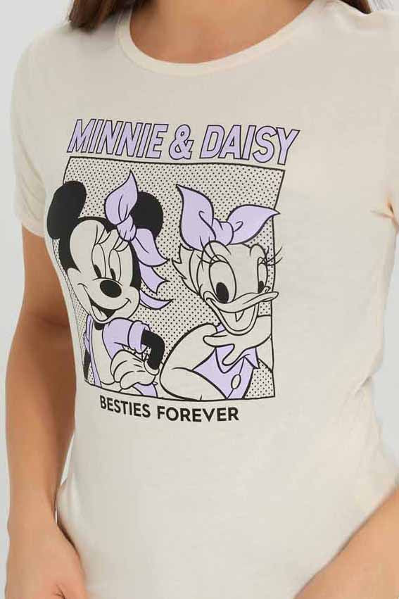 Redtag-Beige-Mickey-Printed-T-Shirt-Category:T-Shirts,-CHR,-Colour:Beige,-Deals:New-In,-Dept:Ladieswear,-Filter:Women's-Clothing,-New-In-Women-APL,-Non-Sale,-Section:Women,-TBL,-W22B,-Women-T-Shirts-Women's-