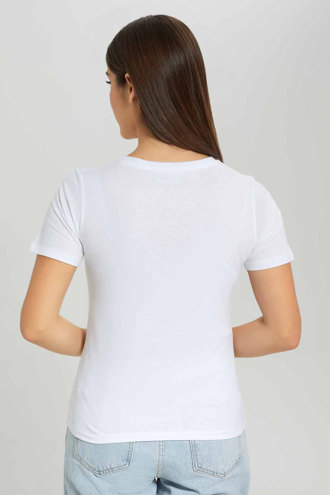 Redtag-White-Super-Pets-Printed-T-shirt-Category:T-Shirts,-Colour:White,-Deals:New-In,-Dept:Ladieswear,-Filter:Women's-Clothing,-New-In-Women-APL,-Non-Sale,-Section:Women,-TBL,-W22B,-Women-T-Shirts-Women's-