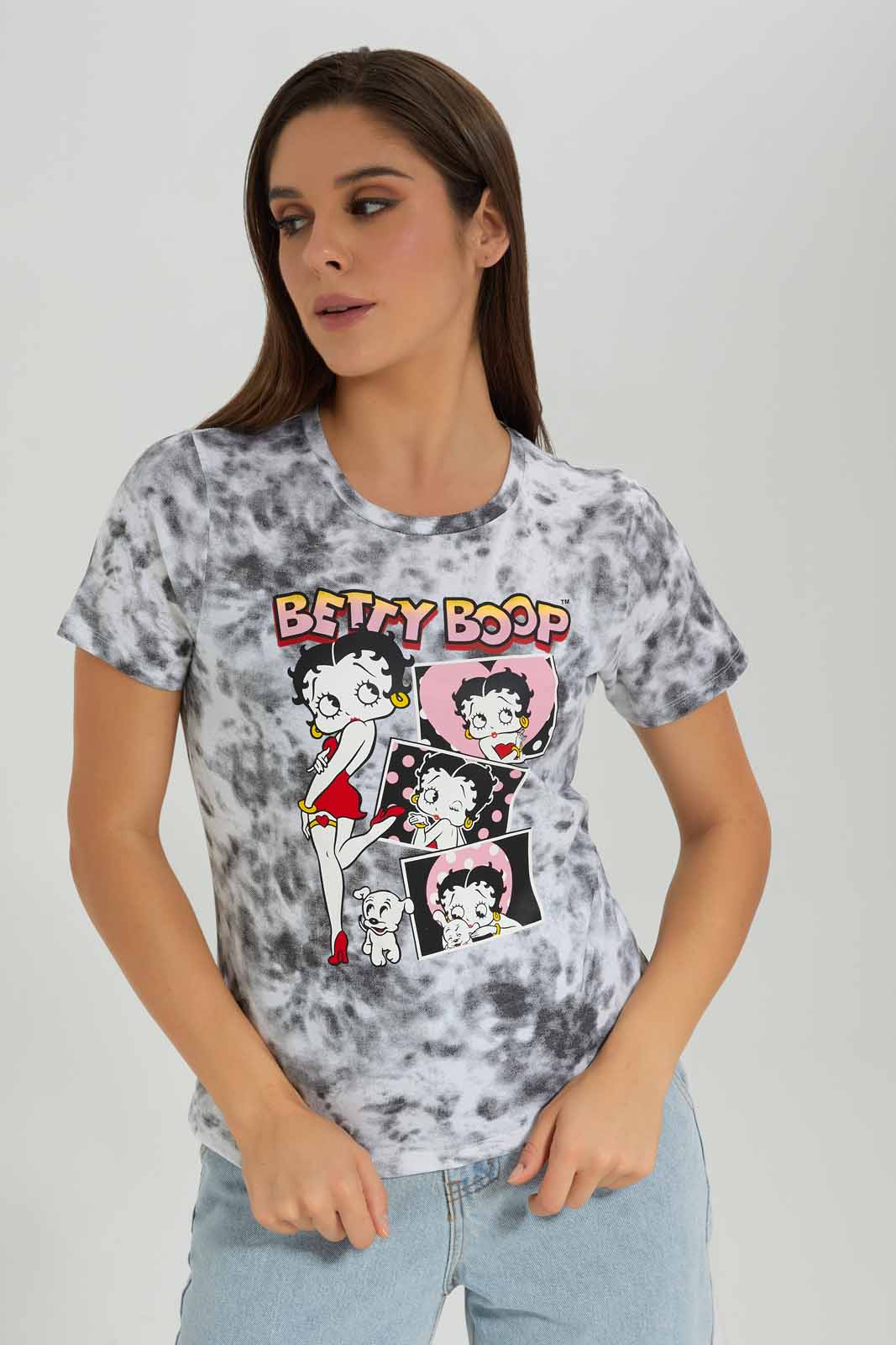 Redtag-Betty-Boop-Printed-T-Shirt-Category:T-Shirts,-Colour:Assorted,-Deals:New-In,-Dept:Ladieswear,-Filter:Women's-Clothing,-New-In-Women-APL,-Non-Sale,-Section:Women,-TBL,-W22B,-Women-T-Shirts-Women's-