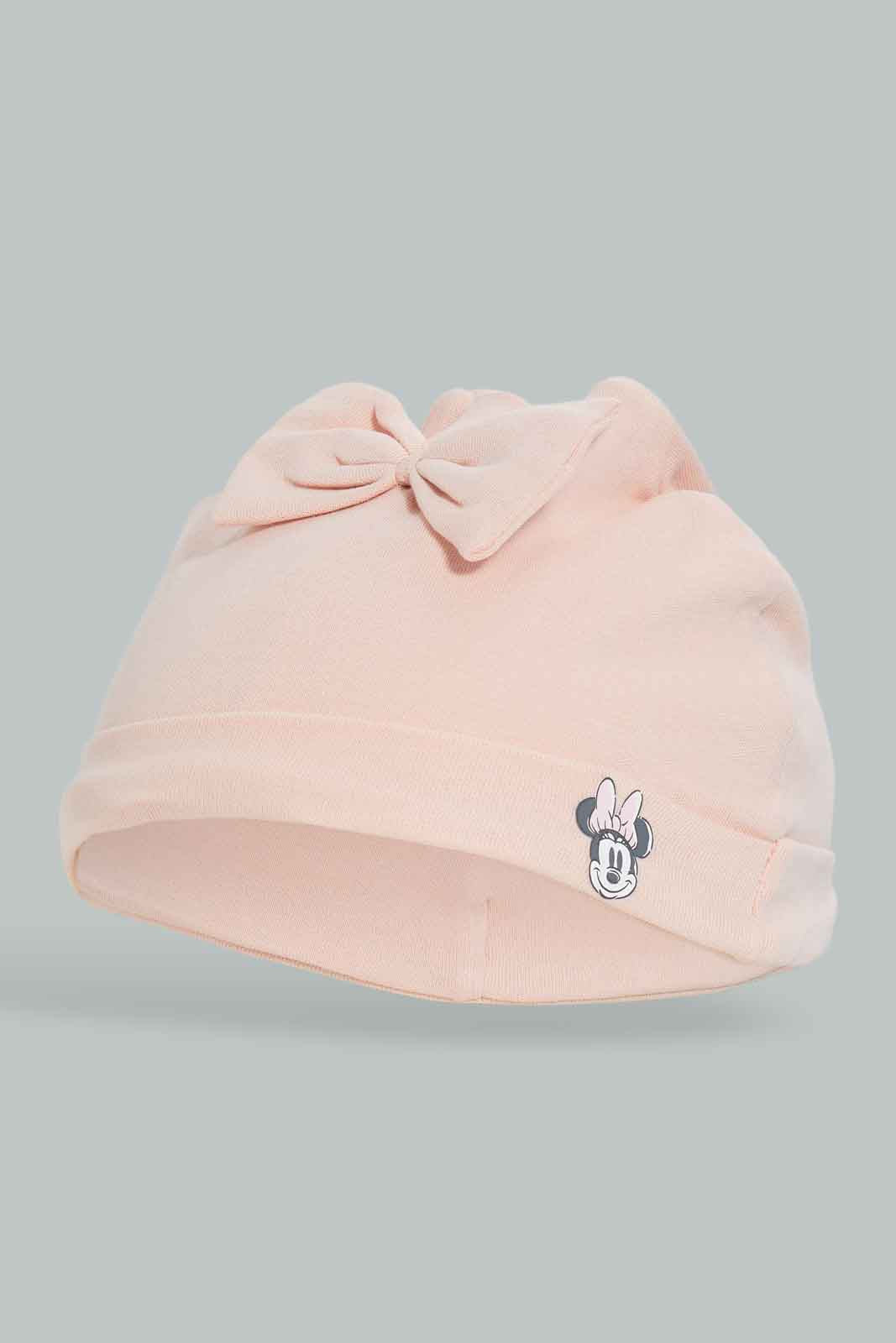 Redtag-2PC-Minnie-Mouse-Cap-Pack-Category:Newborn-Accessories,-CHR,-Colour:Apricot,-Deals:New-In,-Dept:New-Born,-Filter:Baby-(0-to-12-Mths),-NBG-Newborn-Accessories,-New-In-NBG-APL,-Non-Sale,-Section:Girls-(0-to-14Yrs),-W22B-Baby-0 to 12 Months