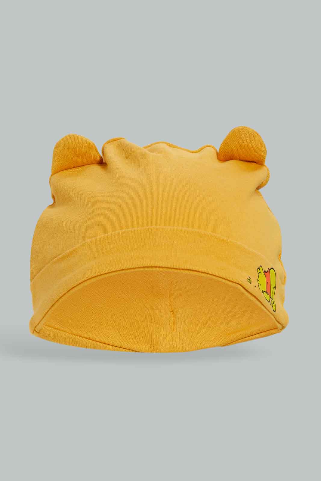 Redtag-2PC-Winnie-The-Pooh-Cap-Pack-Category:Newborn-Accessories,-CHR,-Colour:Yellow,-Deals:New-In,-Dept:New-Born,-Filter:Baby-(0-to-12-Mths),-NBB-Newborn-Accessories,-New-In-NBB-APL,-Non-Sale,-Section:Boys-(0-to-14Yrs),-W22B-Baby-0 to 12 Months