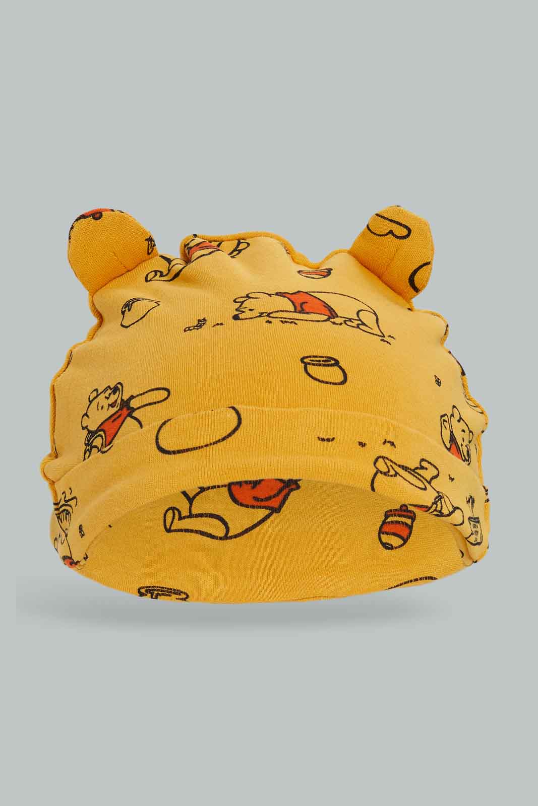 Redtag-2PC-Winnie-The-Pooh-Cap-Pack-Category:Newborn-Accessories,-CHR,-Colour:Yellow,-Deals:New-In,-Dept:New-Born,-Filter:Baby-(0-to-12-Mths),-NBB-Newborn-Accessories,-New-In-NBB-APL,-Non-Sale,-Section:Boys-(0-to-14Yrs),-W22B-Baby-0 to 12 Months