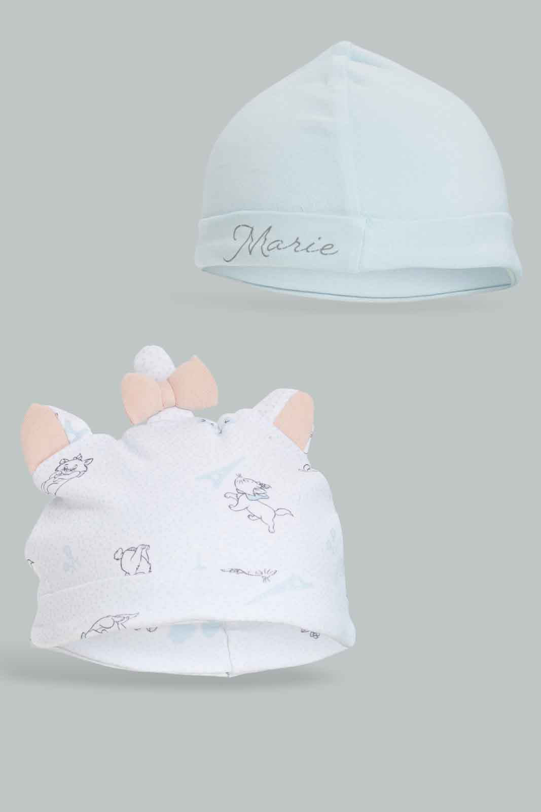 Redtag-2PC-Marie-Cat-Cap-Pack-Category:Newborn-Accessories,-CHR,-Colour:Apricot,-Deals:New-In,-Dept:New-Born,-Filter:Baby-(0-to-12-Mths),-NBG-Newborn-Accessories,-New-In-NBG-APL,-Non-Sale,-Section:Girls-(0-to-14Yrs),-W22B-Baby-0 to 12 Months