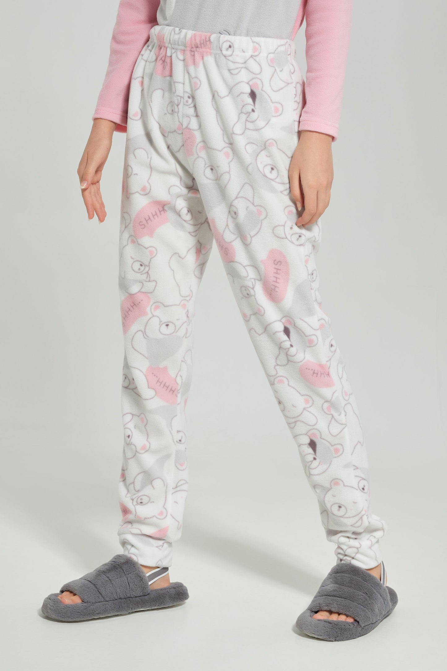 Senior Girls Pink and Grey Pajama Set (2 Piece)