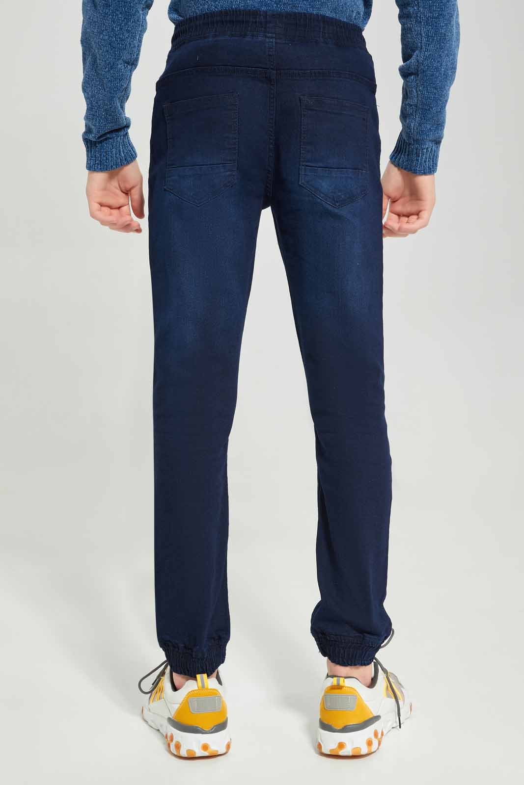 Redtag-Dark-Wash-Denim-Jogger-BSR-Jeans,-Category:Jeans,-Colour:Dark-Wash,-Deals:New-In,-Dept:Boys,-Filter:Senior-Boys-(8-to-14-Yrs),-New-In-BSR-APL,-Non-Sale,-Section:Boys-(0-to-14Yrs),-W22A-Senior-Boys-9 to 14 Years
