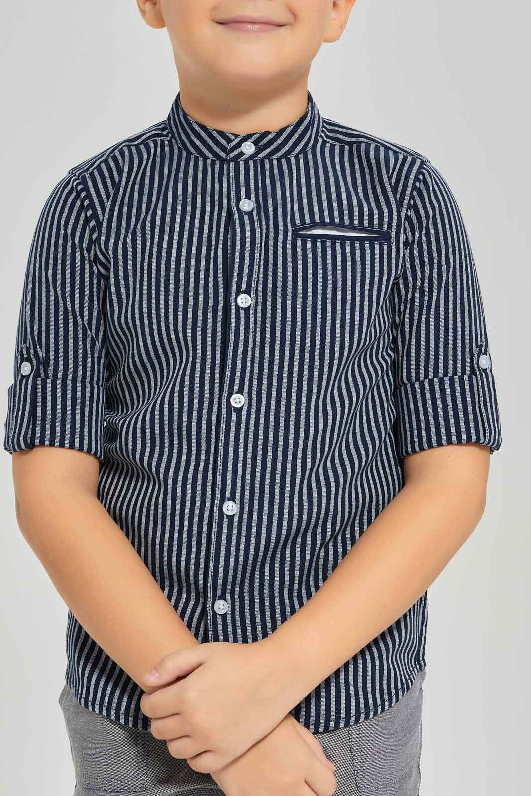Redtag-Black-Stripe-Shirt-BOY-Shirts,-Category:Shirts,-Colour:Black,-Deals:New-In,-Dept:Boys,-Filter:Boys-(2-to-8-Yrs),-New-In-BOY-APL,-Non-Sale,-Section:Boys-(0-to-14Yrs),-TBL,-W22B-Boys-2 to 8 Years