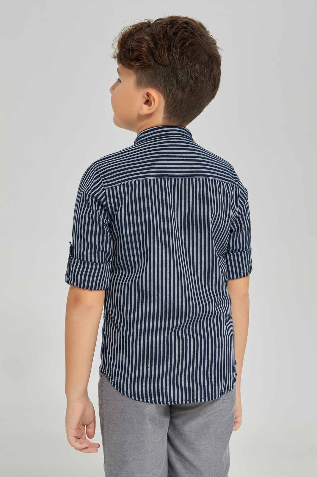 Redtag-Black-Stripe-Shirt-BOY-Shirts,-Category:Shirts,-Colour:Black,-Deals:New-In,-Dept:Boys,-Filter:Boys-(2-to-8-Yrs),-New-In-BOY-APL,-Non-Sale,-Section:Boys-(0-to-14Yrs),-TBL,-W22B-Boys-2 to 8 Years