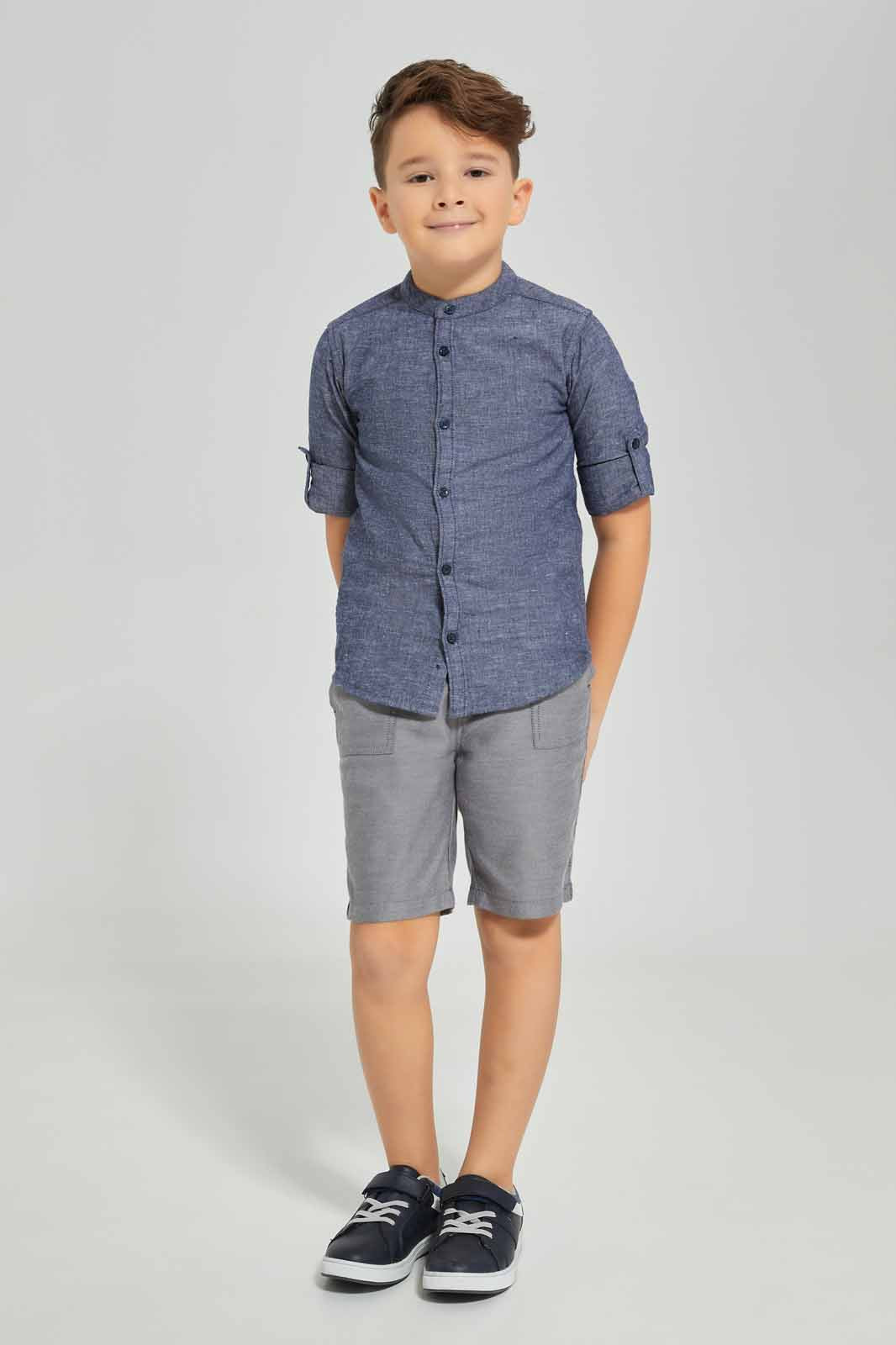 Boys Blue Slub Shirt