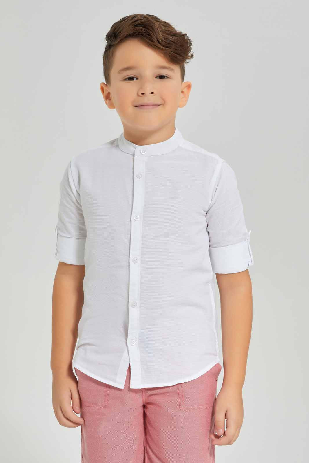 Redtag-White-Stripe-Shirt-BOY-Shirts,-Category:Shirts,-Colour:White,-Deals:New-In,-Dept:Boys,-Filter:Boys-(2-to-8-Yrs),-New-In-BOY-APL,-Non-Sale,-Section:Boys-(0-to-14Yrs),-TBL,-W22B-Boys-2 to 8 Years