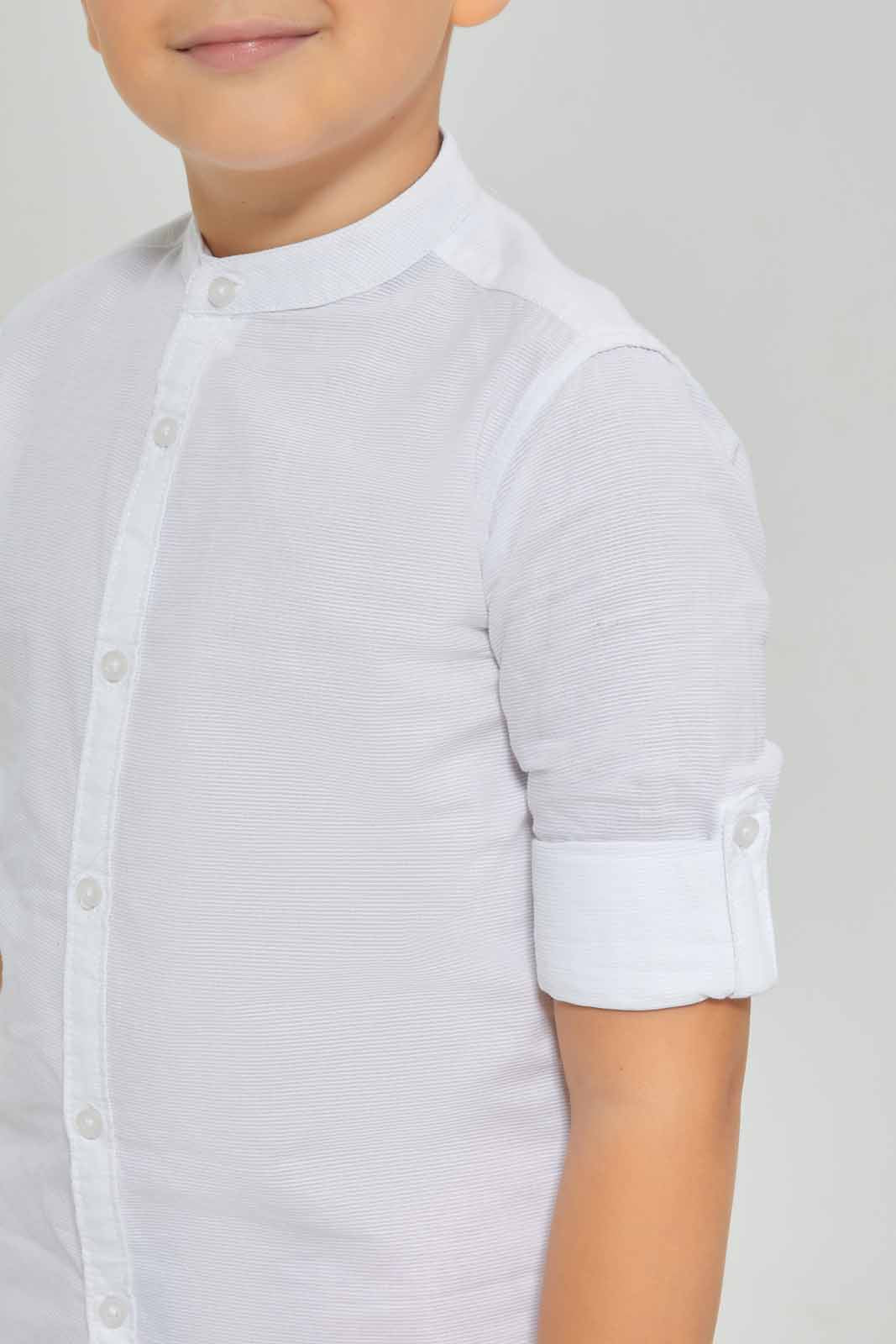 Redtag-White-Stripe-Shirt-BOY-Shirts,-Category:Shirts,-Colour:White,-Deals:New-In,-Dept:Boys,-Filter:Boys-(2-to-8-Yrs),-New-In-BOY-APL,-Non-Sale,-Section:Boys-(0-to-14Yrs),-TBL,-W22B-Boys-2 to 8 Years