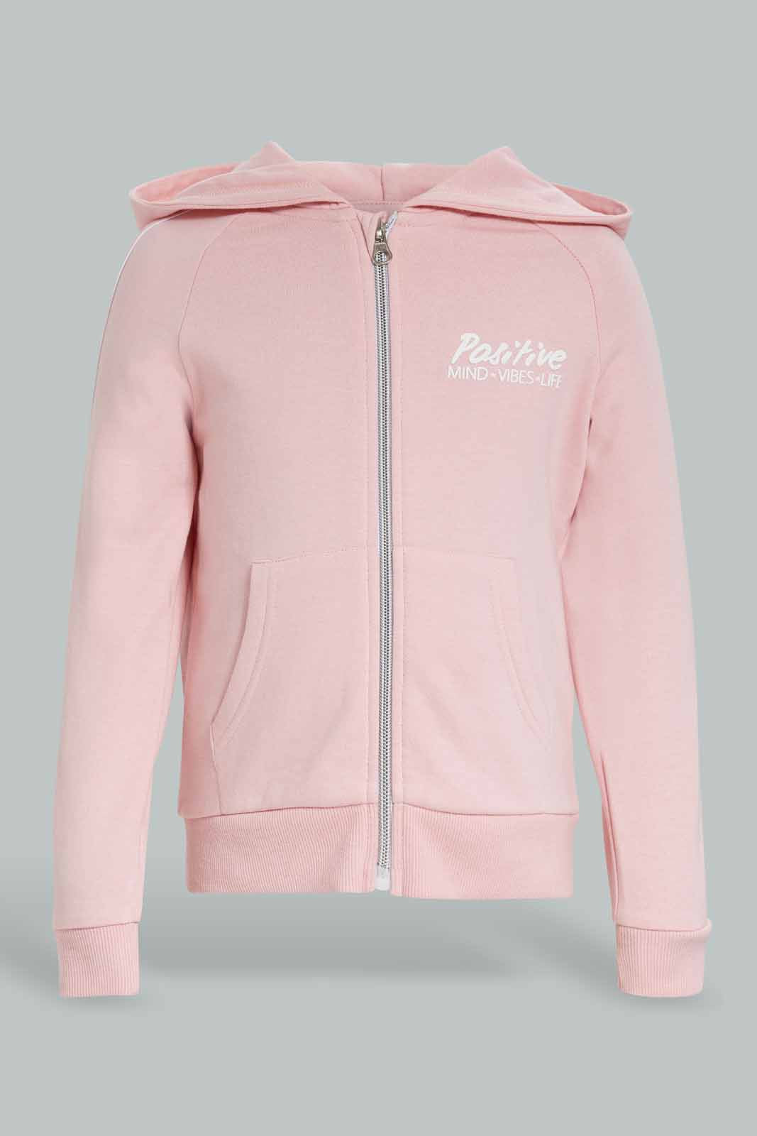 Redtag-Pink-Fleece-Hooded-Jogsuit-Category:Jog-Sets,-Colour:Apricot,-Deals:New-In,-Dept:Girls,-Filter:Girls-(2-to-8-Yrs),-GIR-Jog-Sets,-New-In-GIR-APL,-Non-Sale,-Section:Girls-(0-to-14Yrs),-W22B-Girls-2 to 8 Years