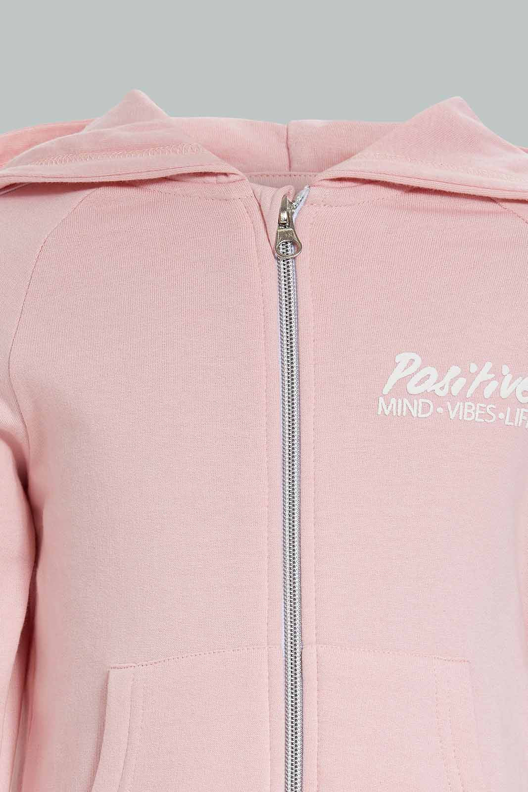 Redtag-Pink-Fleece-Hooded-Jogsuit-Category:Jog-Sets,-Colour:Apricot,-Deals:New-In,-Dept:Girls,-Filter:Girls-(2-to-8-Yrs),-GIR-Jog-Sets,-New-In-GIR-APL,-Non-Sale,-Section:Girls-(0-to-14Yrs),-W22B-Girls-2 to 8 Years