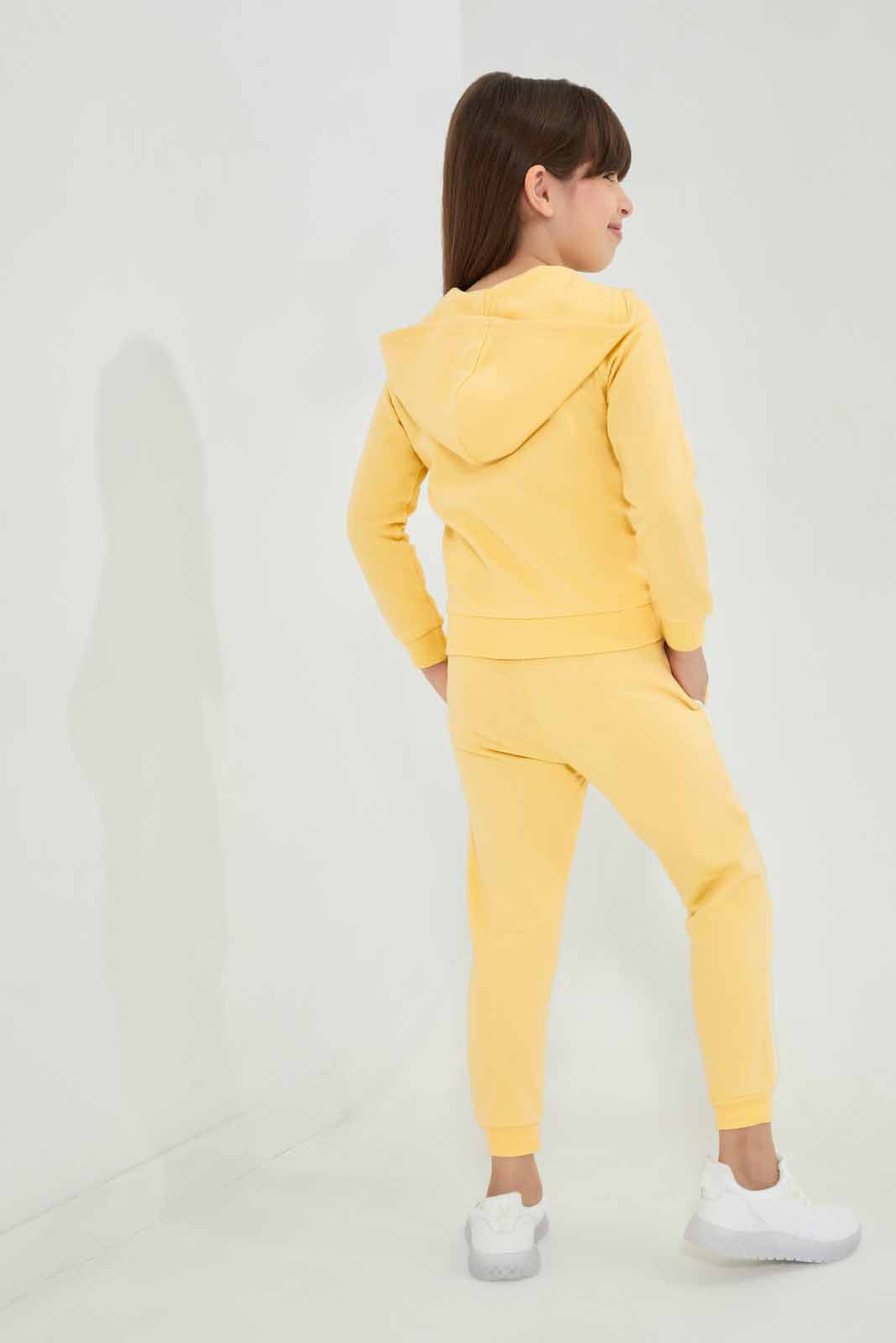 Redtag-Yellow-Fleece-Hooded-Jogsuit-Category:Jog-Sets,-Colour:Yellow,-Deals:New-In,-Filter:Girls-(2-to-8-Yrs),-GIR-Jog-Sets,-New-In-GIR-APL,-Non-Sale,-Section:Girls-(0-to-14Yrs),-W22B-Girls-2 to 8 Years