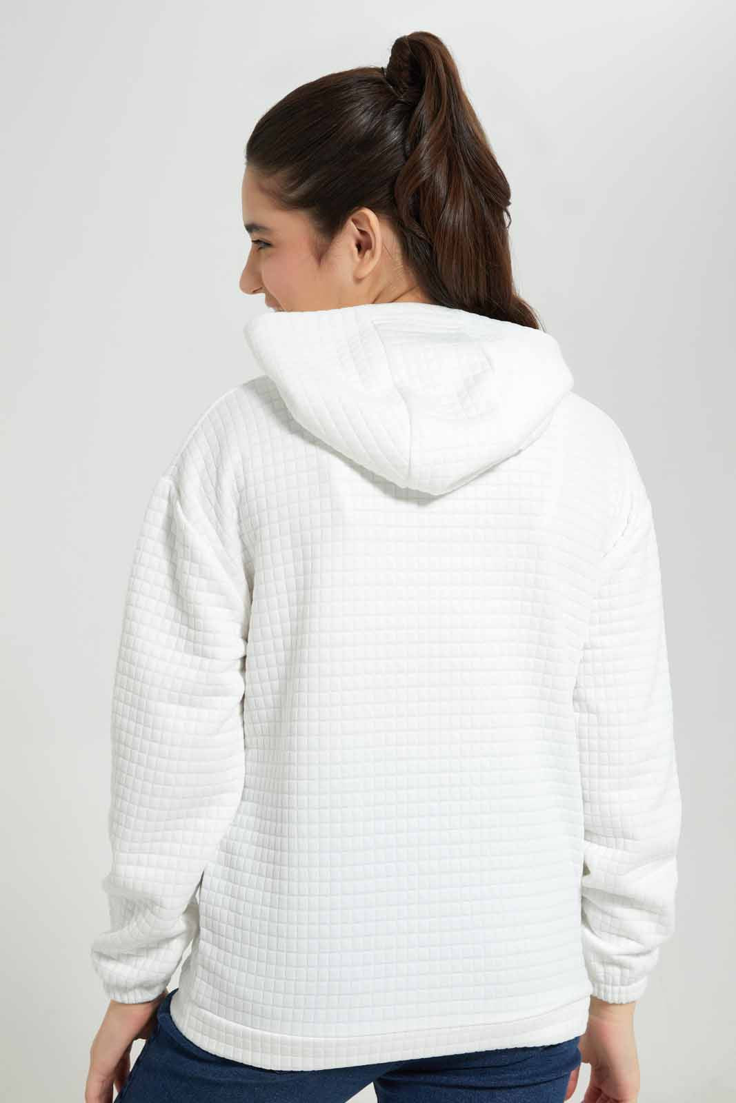 Redtag-White-Jacquard-Hoody-Category:Sweatshirts,-Colour:White,-Deals:New-In,-Filter:Senior-Girls-(8-to-14-Yrs),-GSR-Sweatshirts,-New-In-GSR-APL,-Non-Sale,-Section:Girls-(0-to-14Yrs),-W22B-Senior-Girls-9 to 14 Years