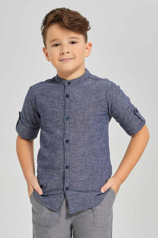 Boys Blue Slub Shirt