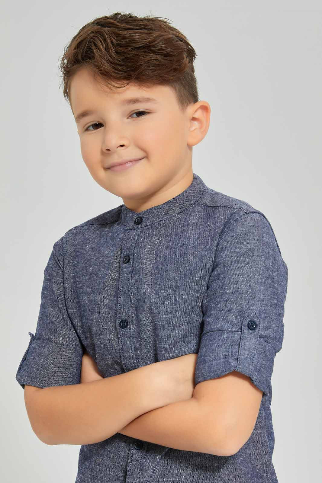 Boys Blue Slub Shirt