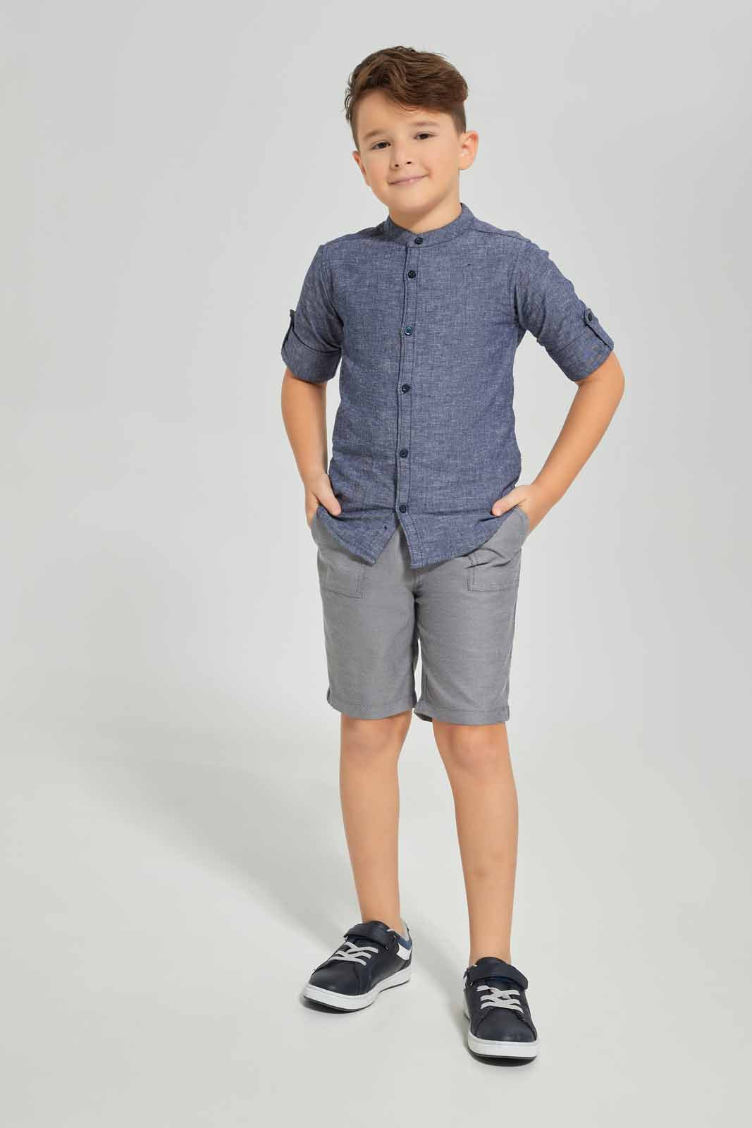 Boys Blue Slub Shirt