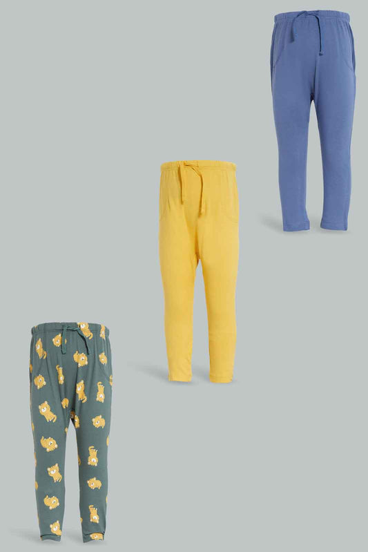 Redtag-Blue,-Mustard-And-Green-Tiger-Aop-3-Pack-Leggings-Category:Joggers,-Colour:Blue,-Deals:New-In,-Dept:Boys,-Filter:Infant-Boys-(3-to-24-Mths),-INB-Joggers,-New-In-INB-APL,-Non-Sale,-Section:Boys-(0-to-14Yrs),-W22B-Infant-Boys-3 to 24 Months