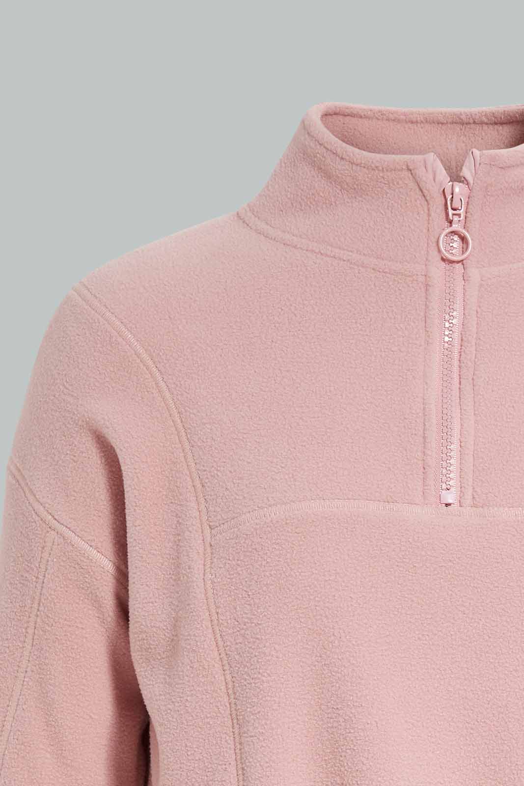 Redtag-Pink-Pollar-Fleece-Category:Sweatshirts,-Colour:Apricot,-Deals:New-In,-Filter:Senior-Girls-(8-to-14-Yrs),-GSR-Sweatshirts,-New-In-GSR-APL,-Non-Sale,-Section:Girls-(0-to-14Yrs),-W22B-Senior-Girls-9 to 14 Years